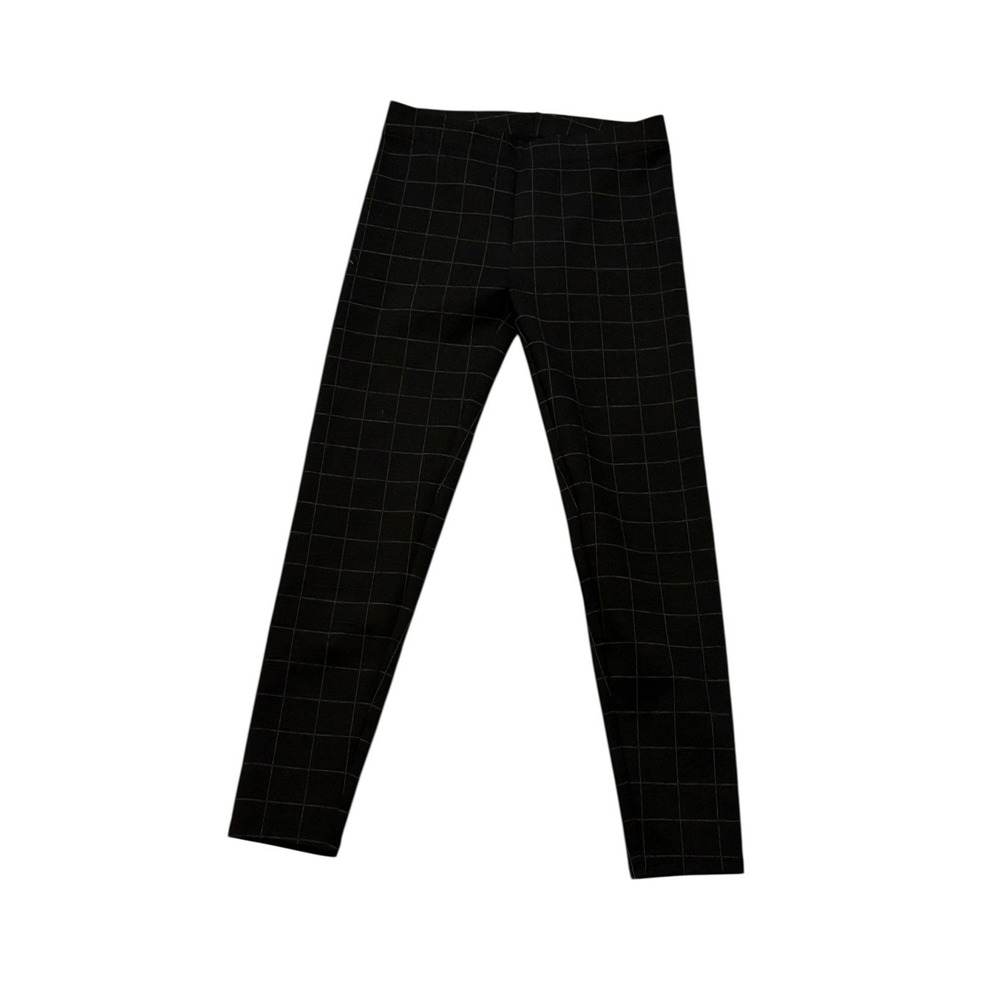 Ann Taylor Factory Women's Medium Black Windowpane Plaid Ankle Pants